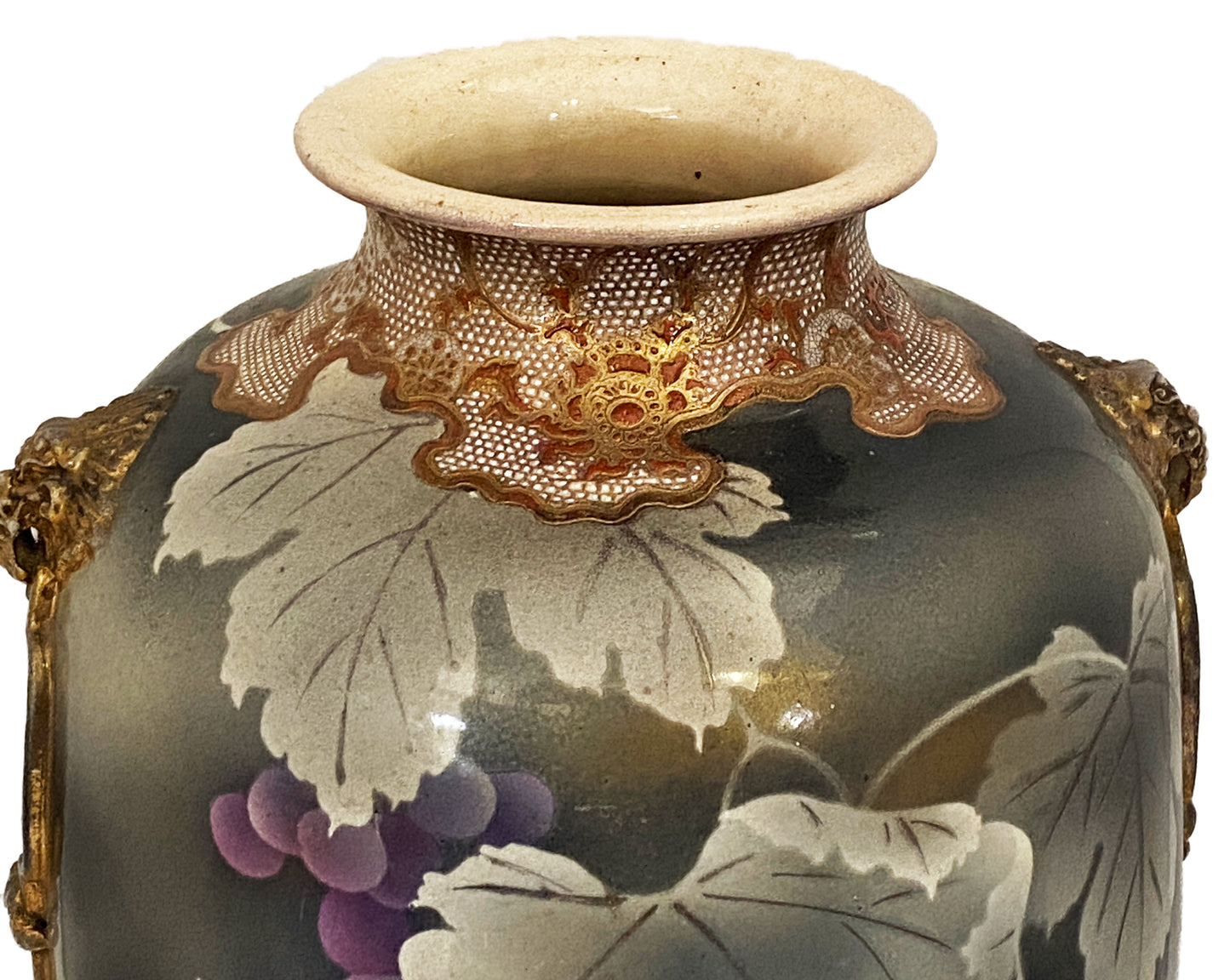 #3491 Antique Fine Satsuma Vase Meiji Period