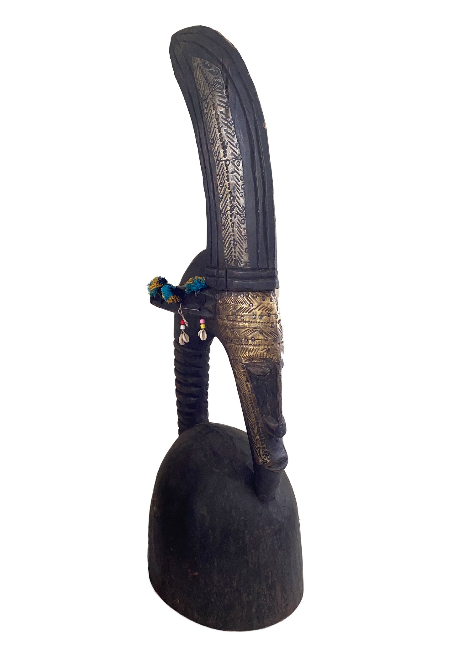 #3662 Lg Bamana Male Antelope Chiwara Helmet Mali African Art 28" H