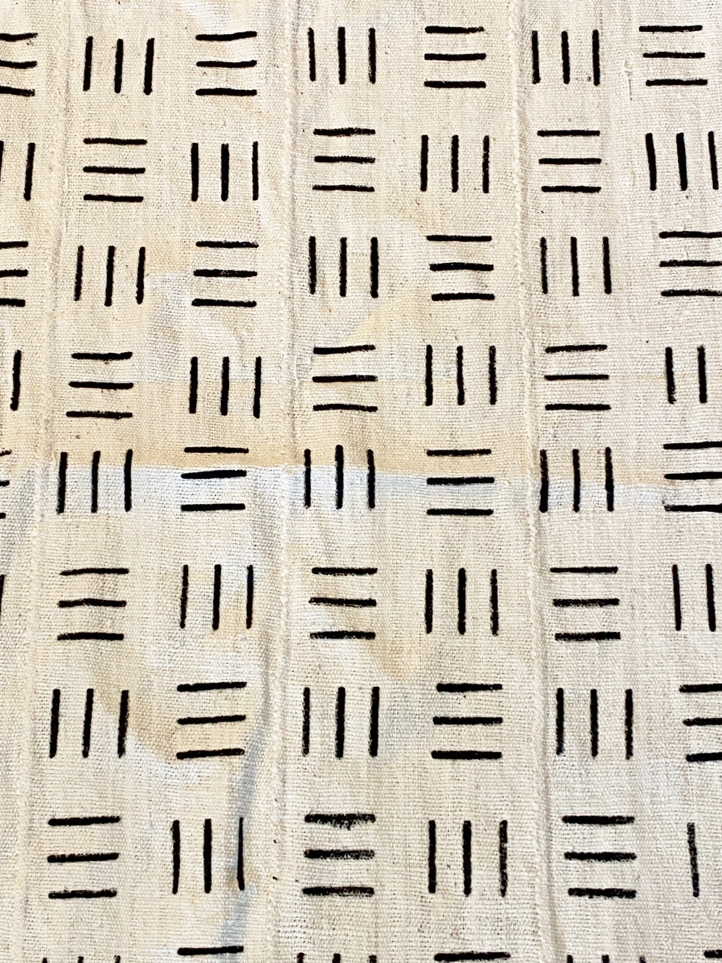#3791 African Bogolan Black and White Mud Cloth Textile Mali 40" by 62"