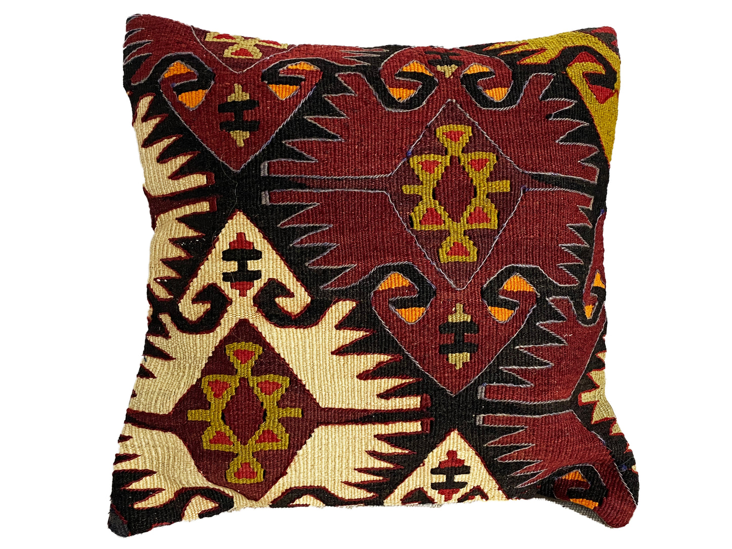 #4194 Superb Old  Tribal Konya Kilim Pillow Cover 16 by 16"
