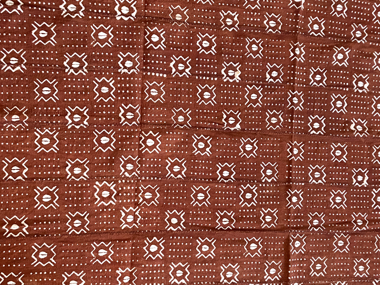 Brown & White Mud Cloth Textile Mali 40" by 64"  #3392