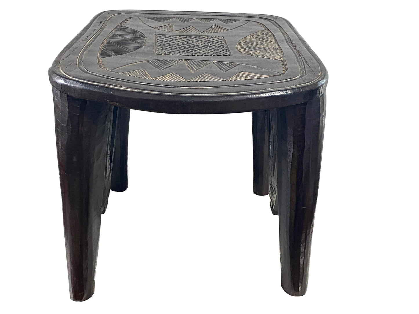 #4348 Superb African   Nupe Stool / Table Nigeria  23" W by 15.5" H