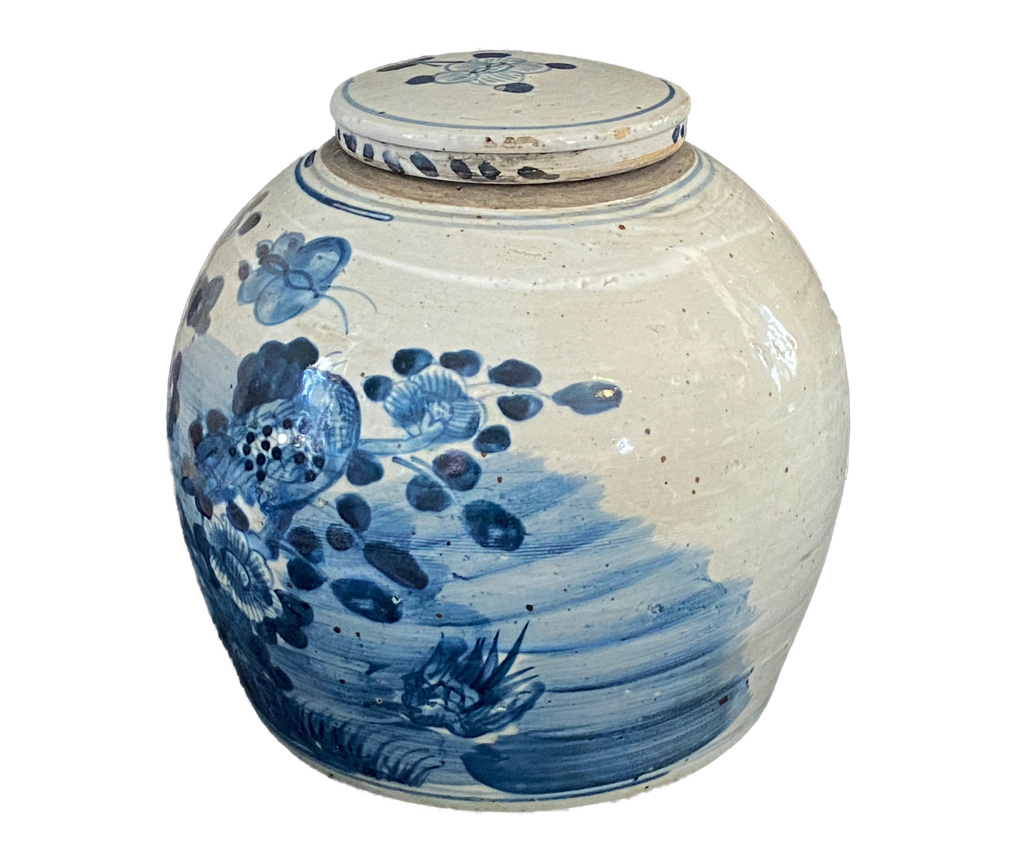 #3792 Chinoiserie Blue & White Porcelain Ginger Jar 11" H