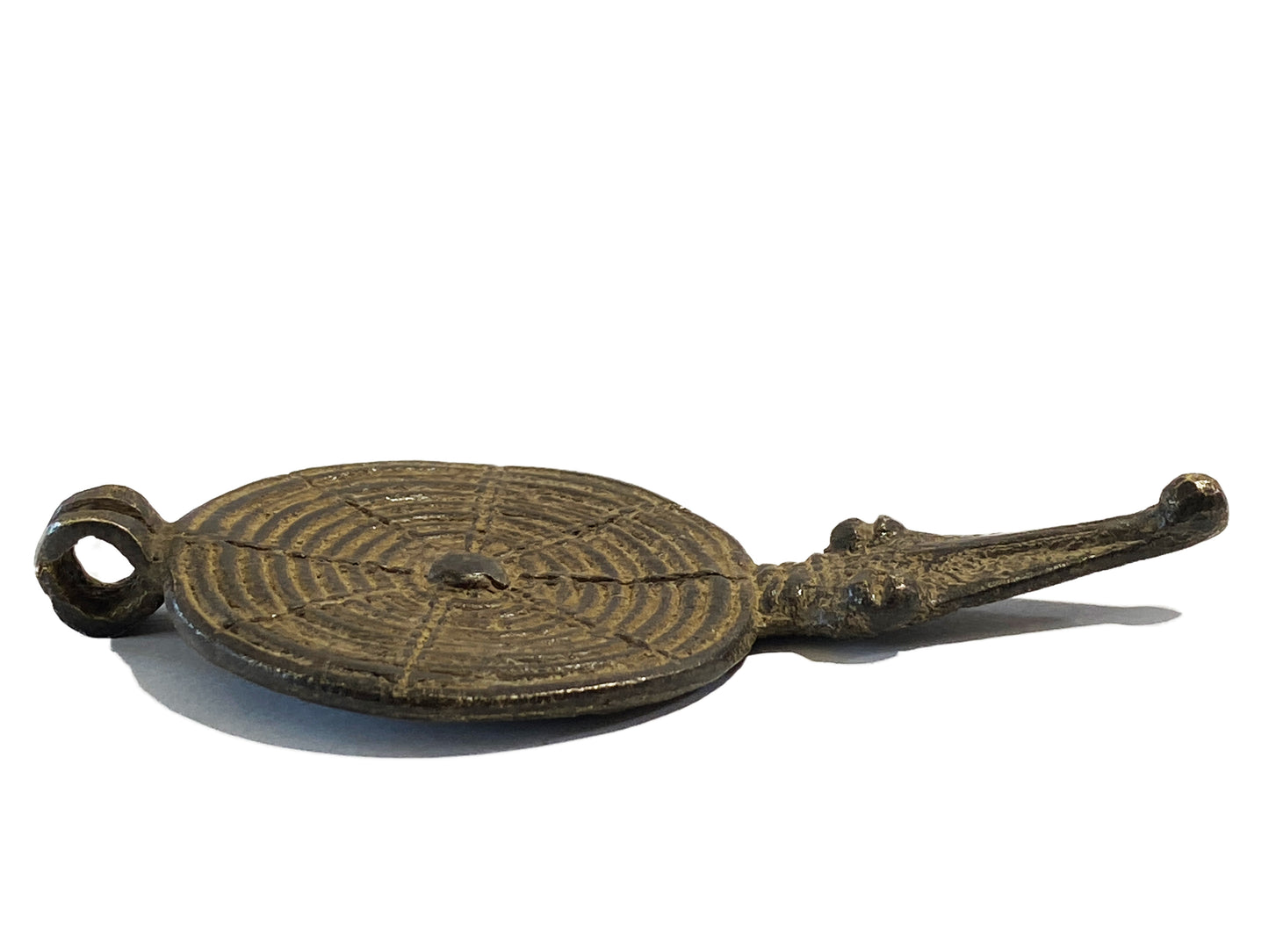 #4162 Superb Gan Bronze Amulet Pendant of Ornate Serpent Burkina Faso 3.75" H
