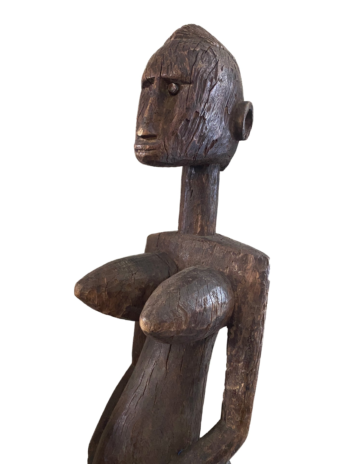 #3661 Old Dogon Pregnant Female Statue Mali 28" H
