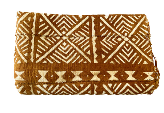 Brown & White Mud Cloth Textile Mali 40" by 66" #3386