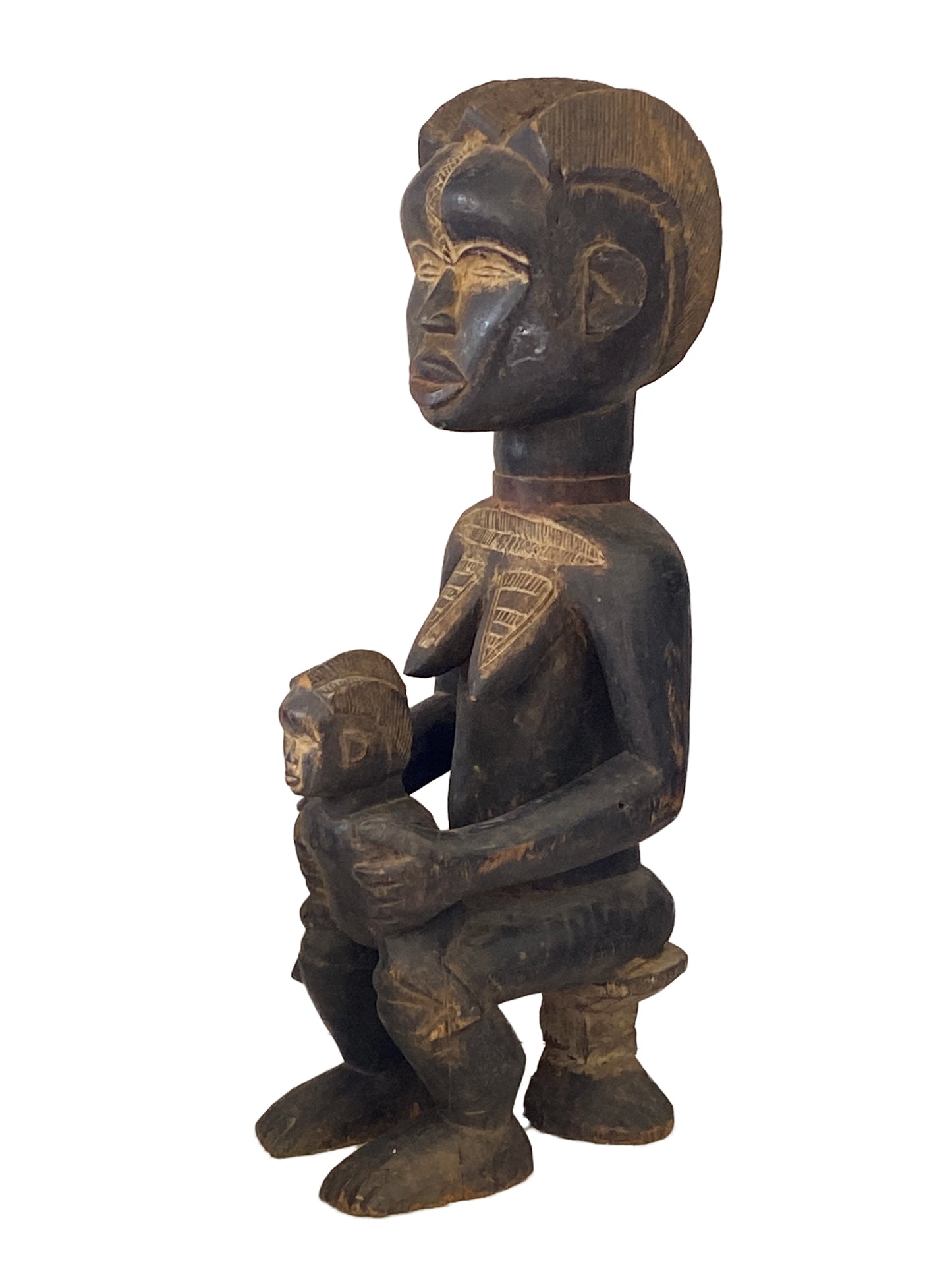#3525 Baule Old Maternity Figure Cote D'ivoire Africa 18.5" H