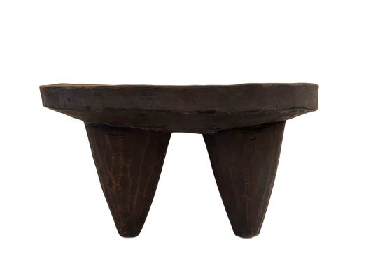 #3645 African Senufo Wood Milk Stool I . Coast 10" W by 5.75" H