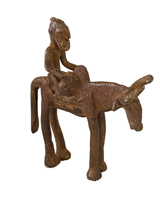 # 3566  Superb African Dogon Bronze Horseman