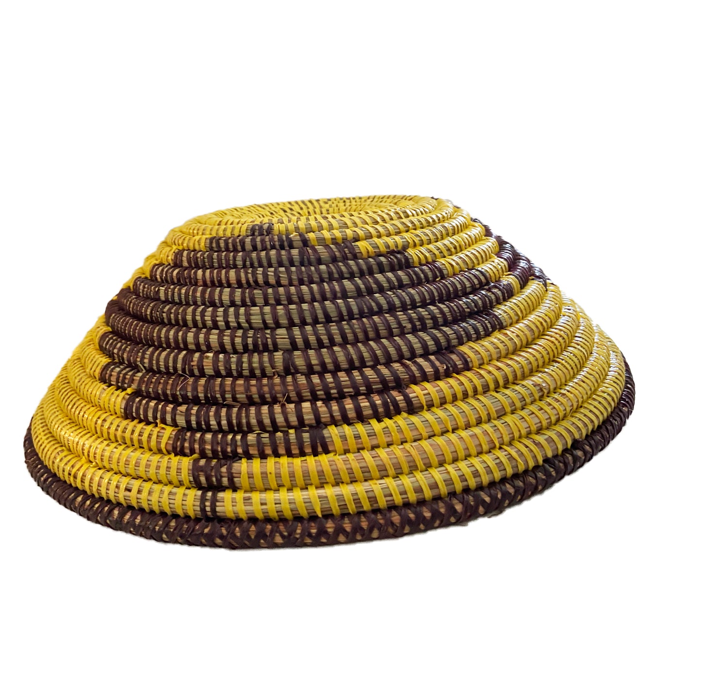 #3538 Lg Handmade Woven Wolof Basket From Senegal 16" in D