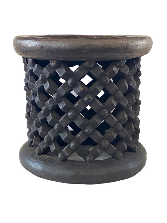 #3736 African Bamileke Spider Stool/Table 15" D by 14.5" H