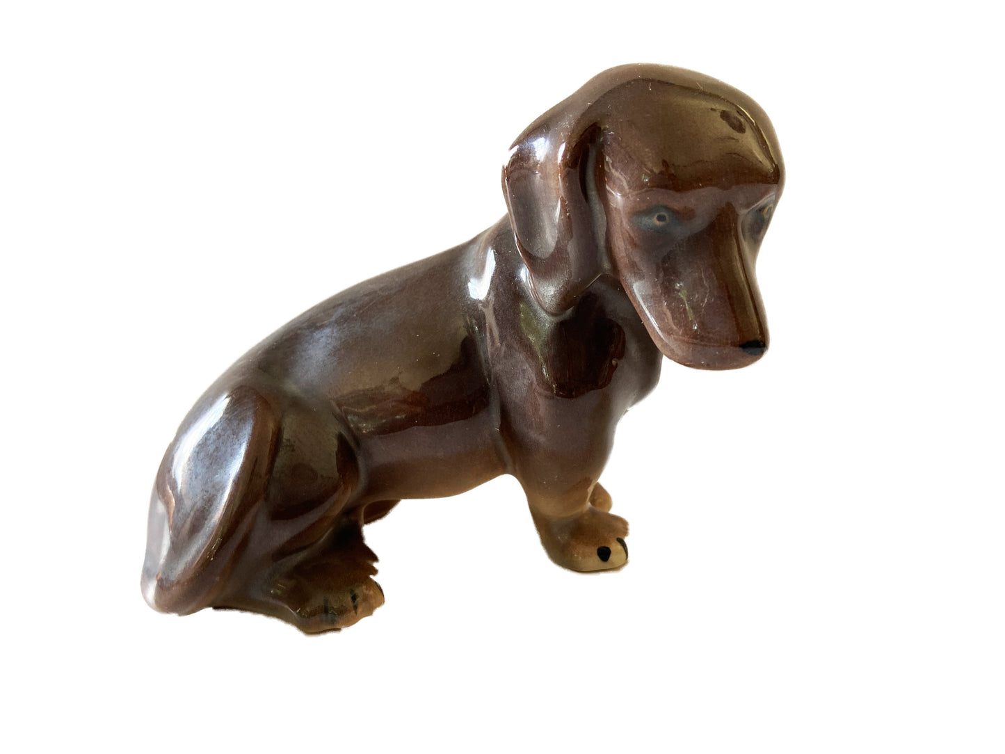 VTG Porcelain Dachshunds Dog Sculpture