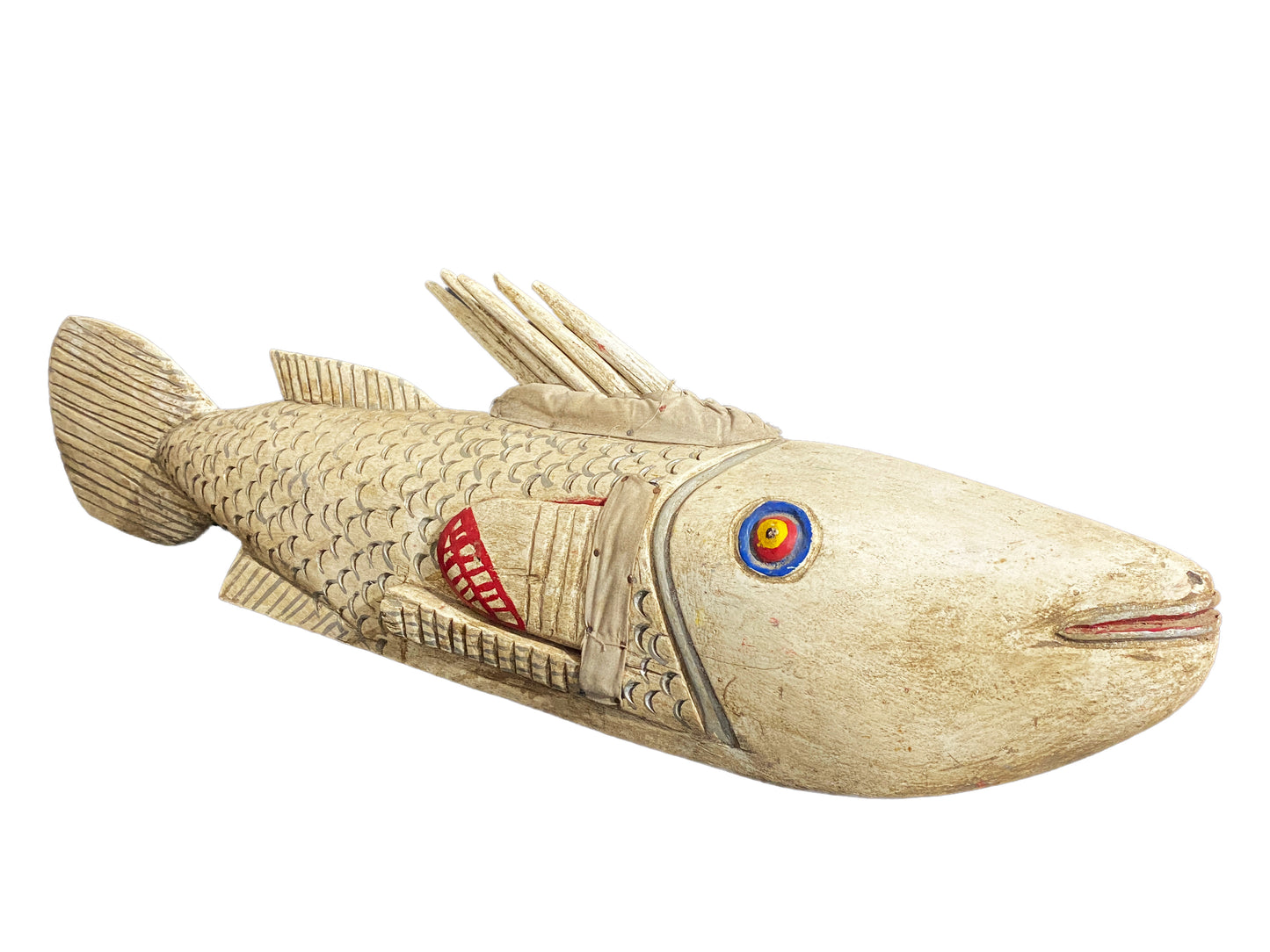 # 3994 African Wooden Fish Bozo Tribe Mali 37" W