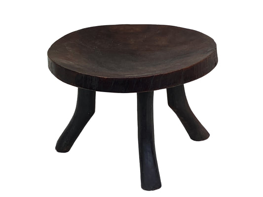#3901/40 African Old Carved Wood  Stool Hehe Gogo People Tanzania 12.5" Hn