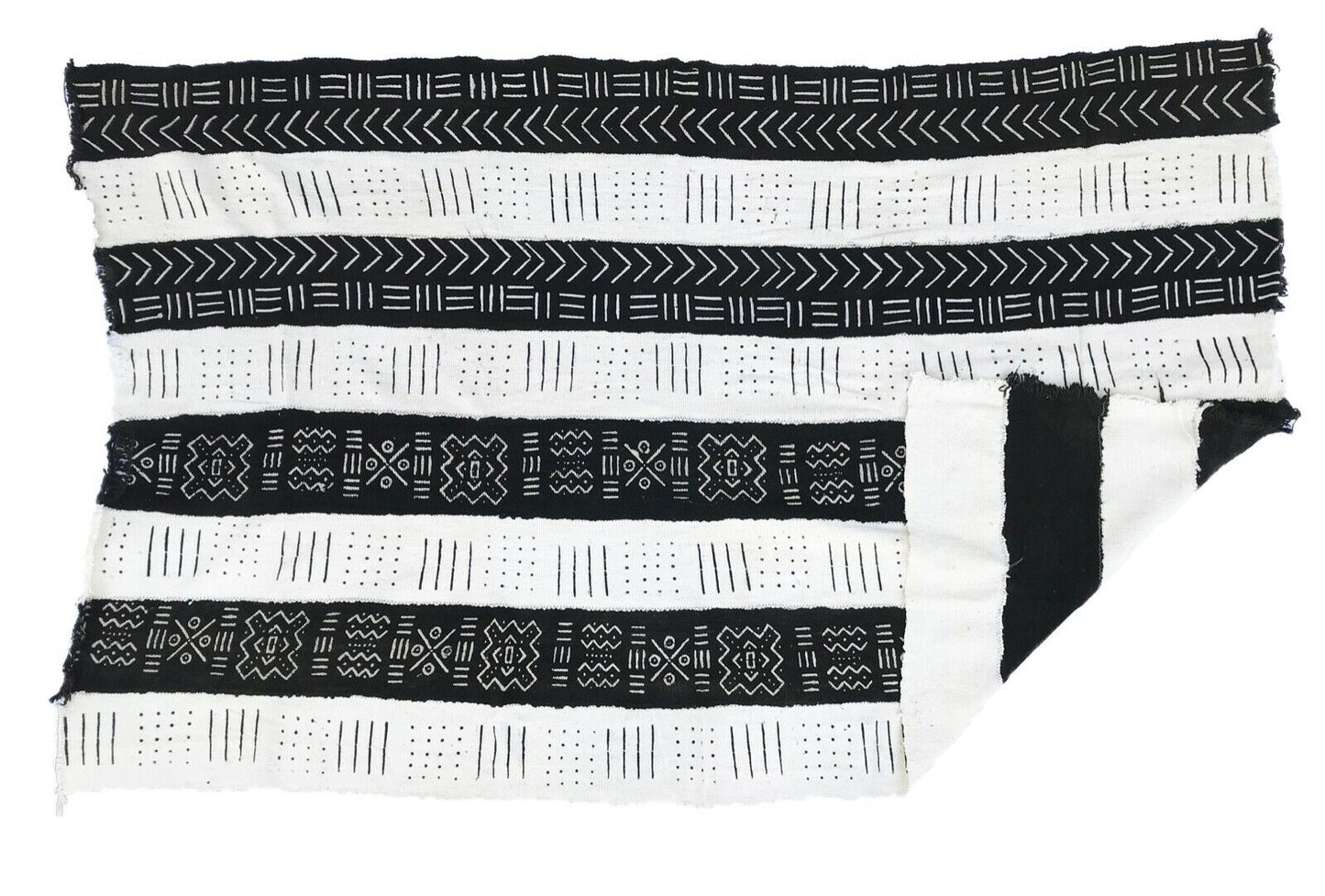African  Black and White Mud Cloth Textile Mali 40" by 64" #335