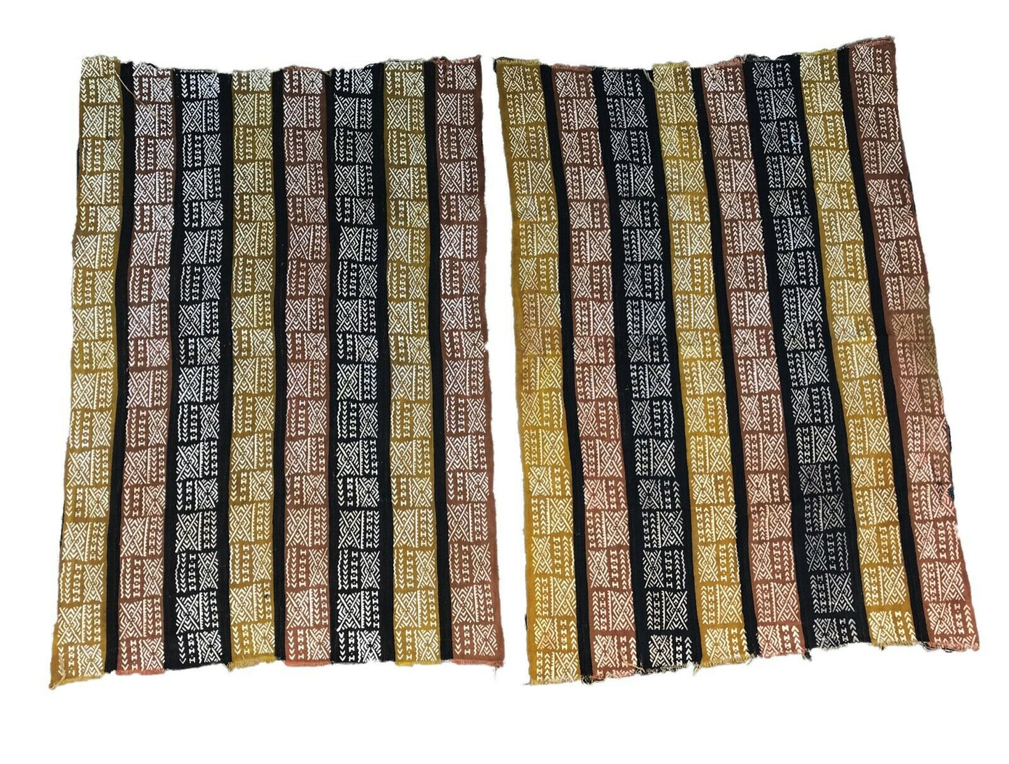 Superb Pair  of Bogolan Mali Mud Cloth Textile 40" by 60" # 77
