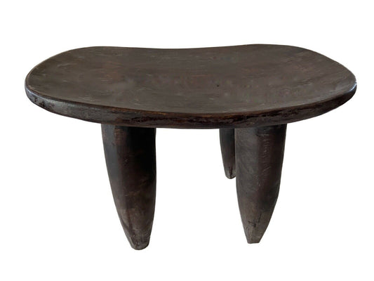African Old   Senufo Wood Milk Stool  I  . Coast 9.25" H by 15" W #831