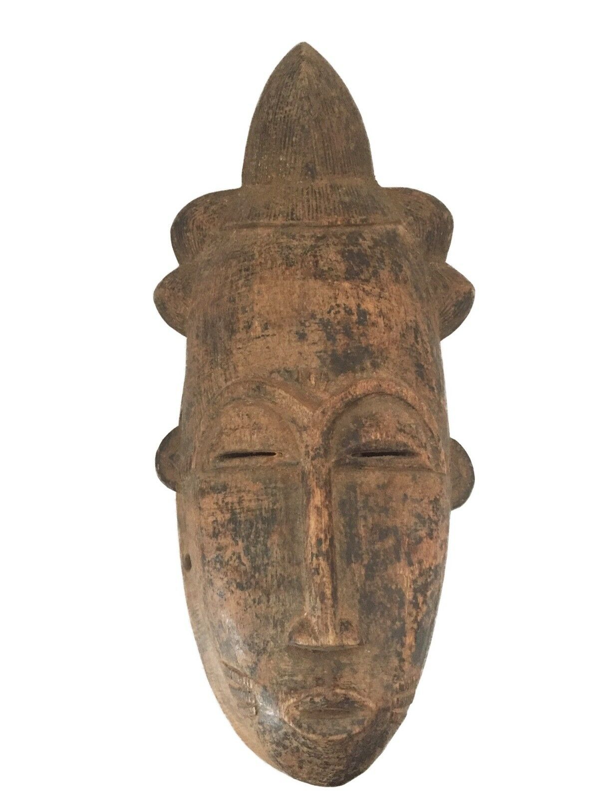 #1609 Superb African Baule Portrait Mask Cote D'ivoire 16.5" H