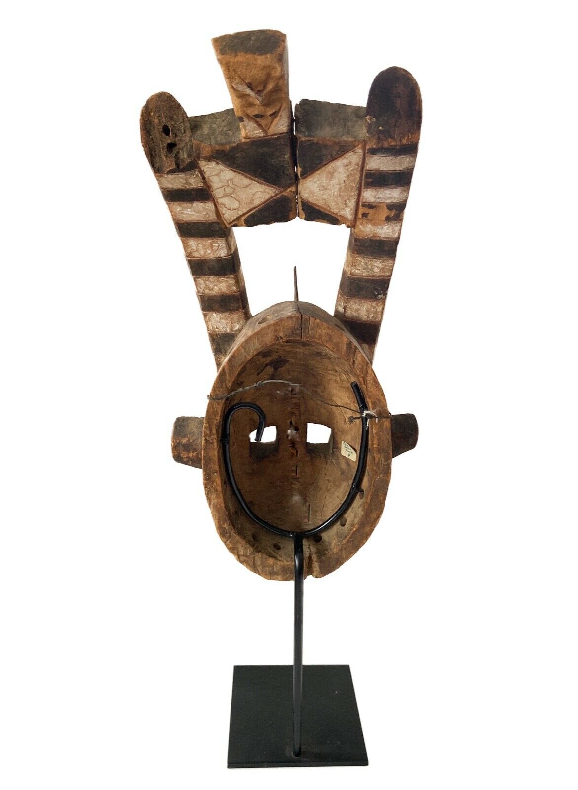 #766 Rare African Old Bobo Mask Helmet Burkina Faso  26.25" H w/ stand