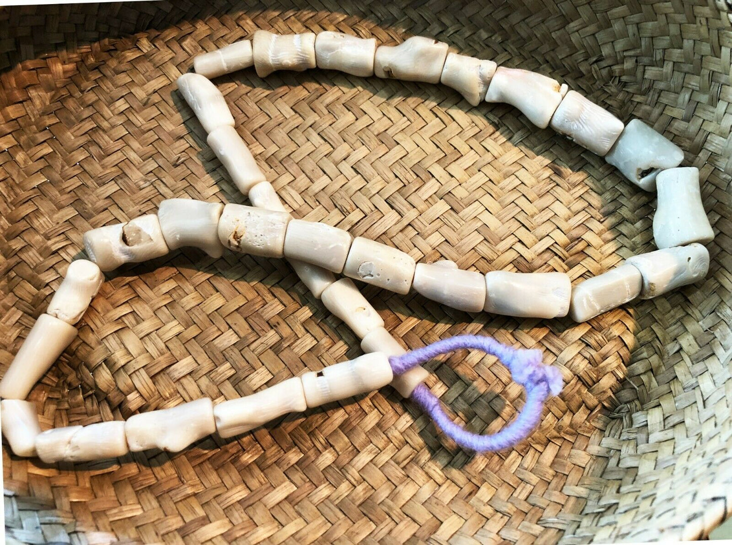 Superb Trade African Natural white Coral 31 Beads