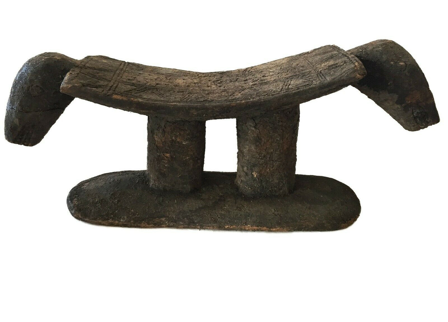 Superb Old African Wooden Carving KAMBATTA Headrest , Africa - Ethiopia14" W
