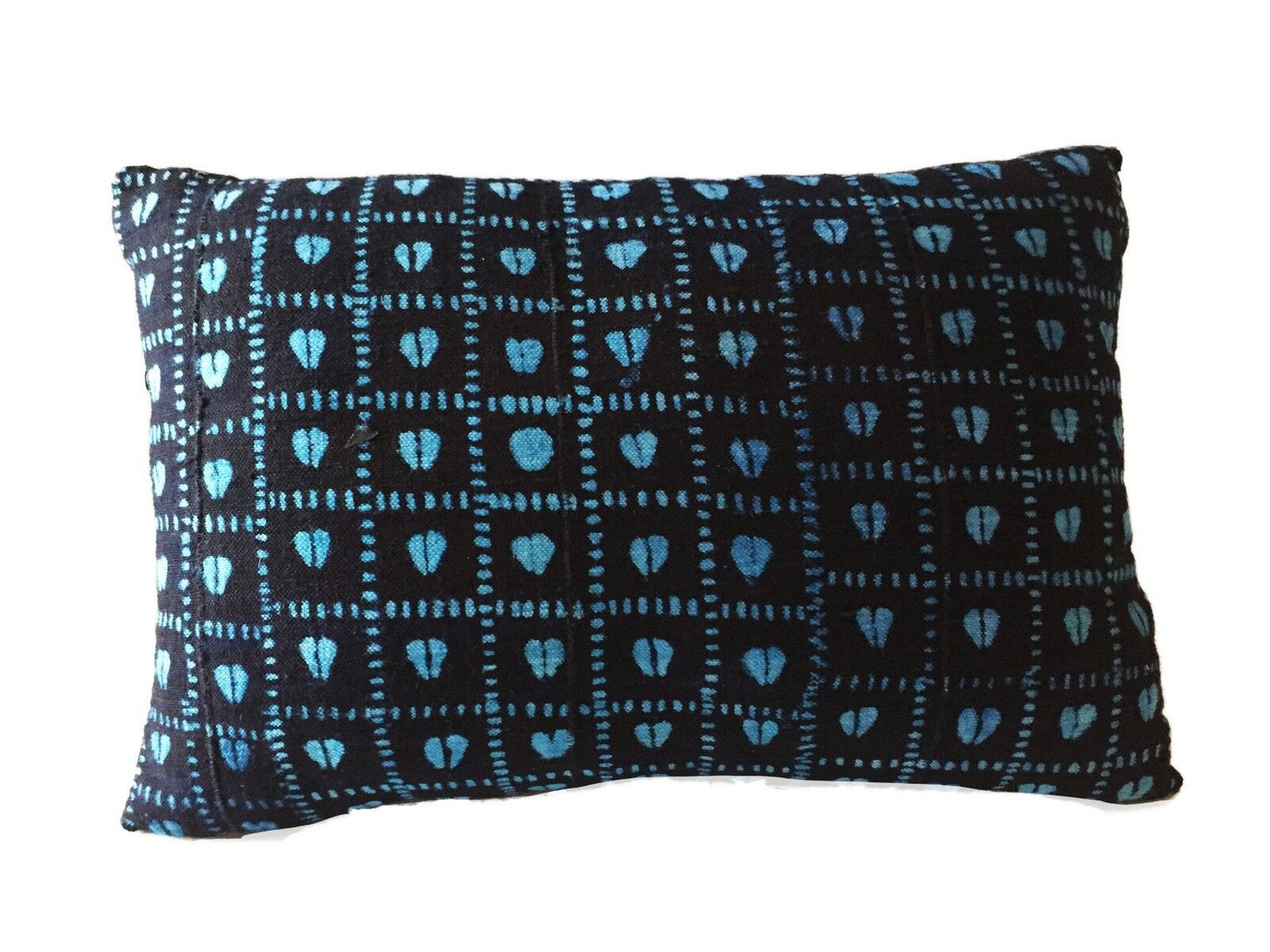 #1037 African Custom Made Indigo  cloth Pillow 20" by 13"