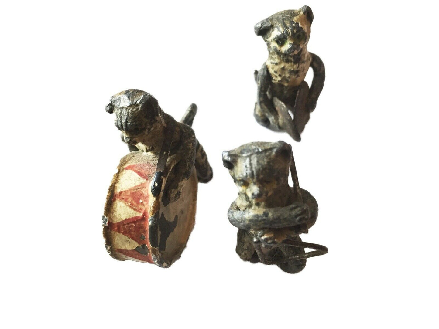 19th Century  3 Figurines Of Cats-Musicians. Vienna Bronze. Austria # 2080
