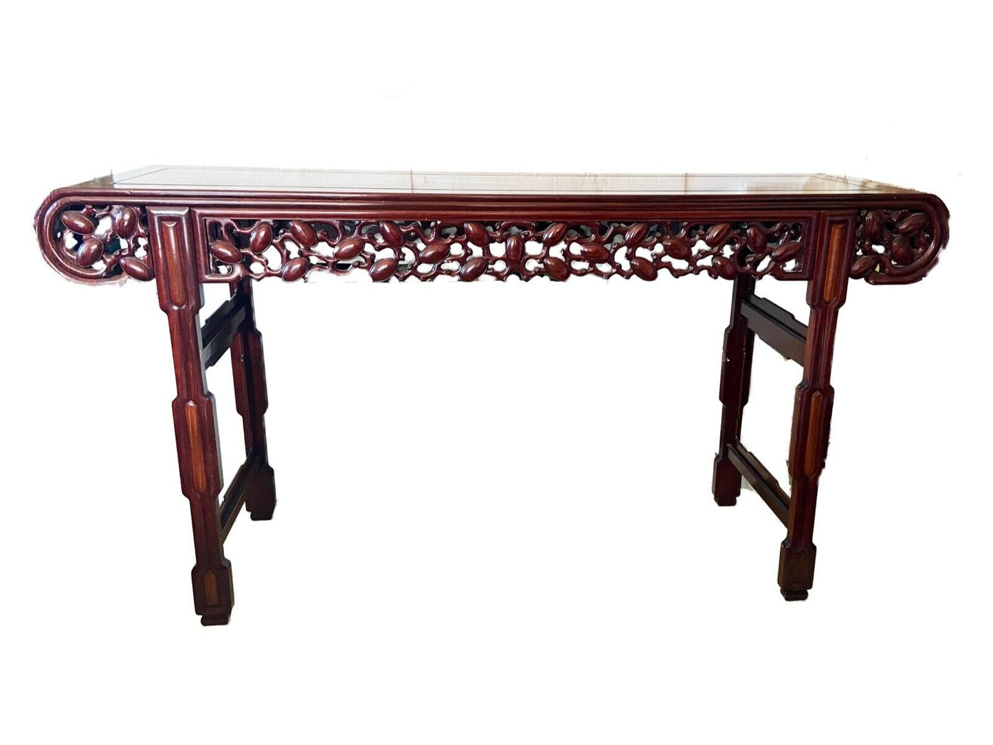 #932 Lg Chinese Vintage Huanghuali & Zitan Wood Altar Console Table 76.25" W by 40.5"