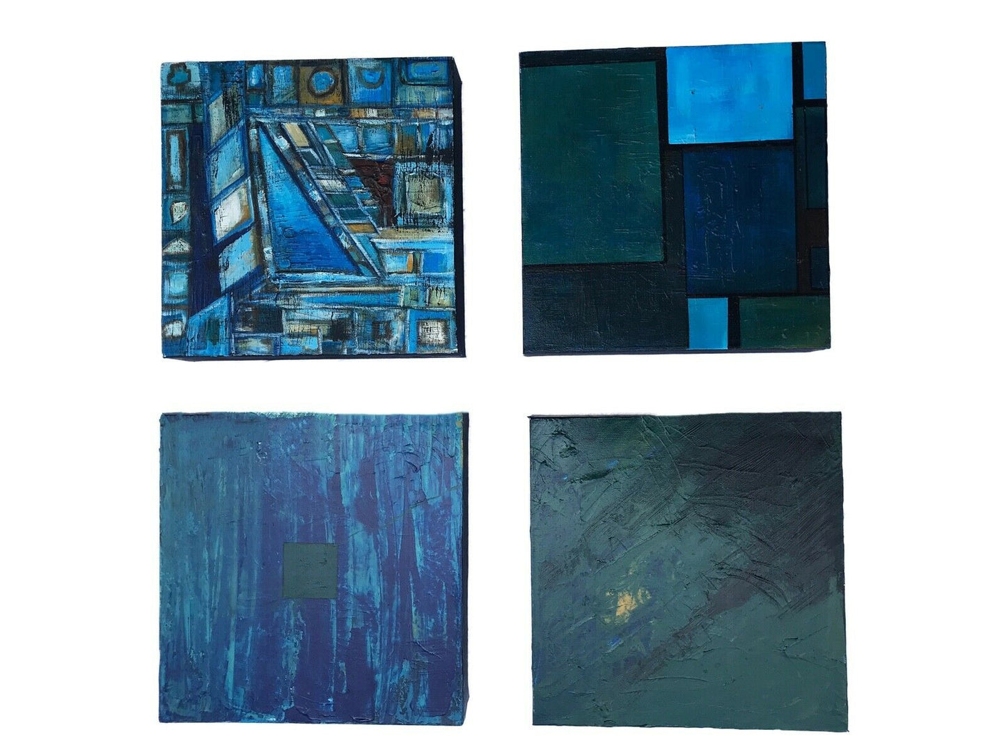 #167 Set of four Acrylic on Canvas Abstract 12" by 12" by YJR