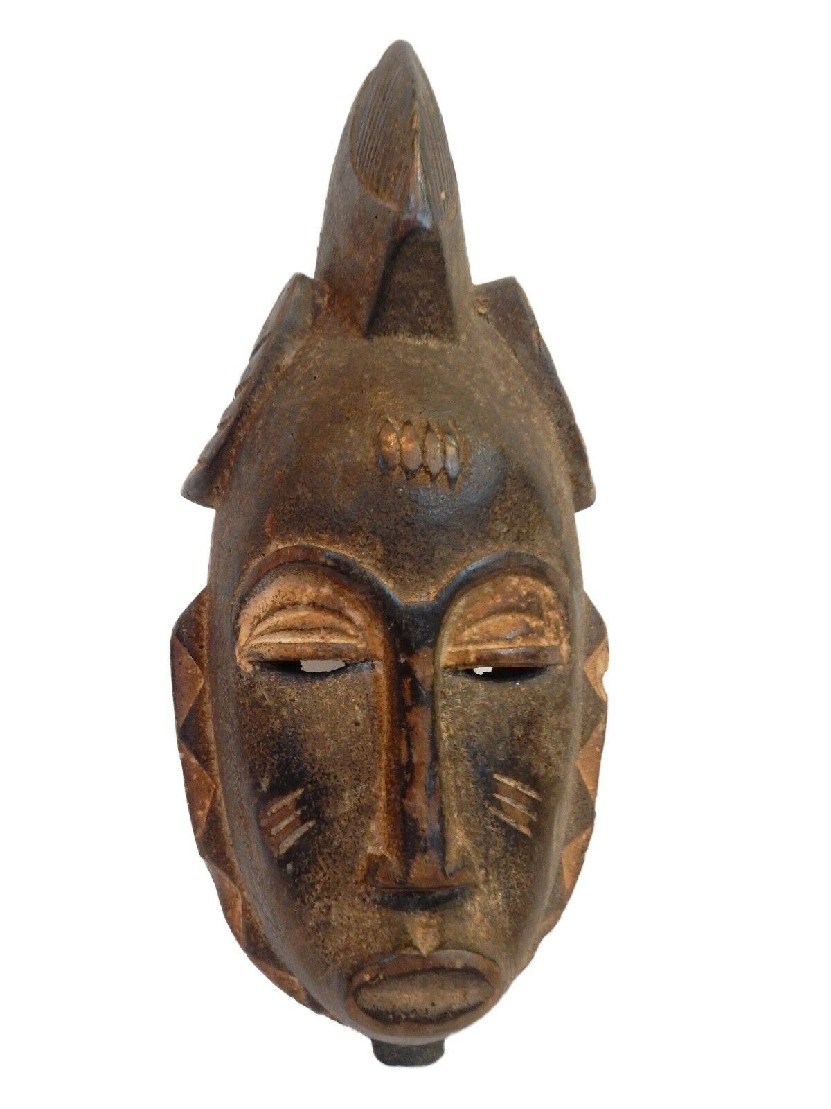 #126 Superb African Baule Portrait Mask Cote D'ivoire 13" H
