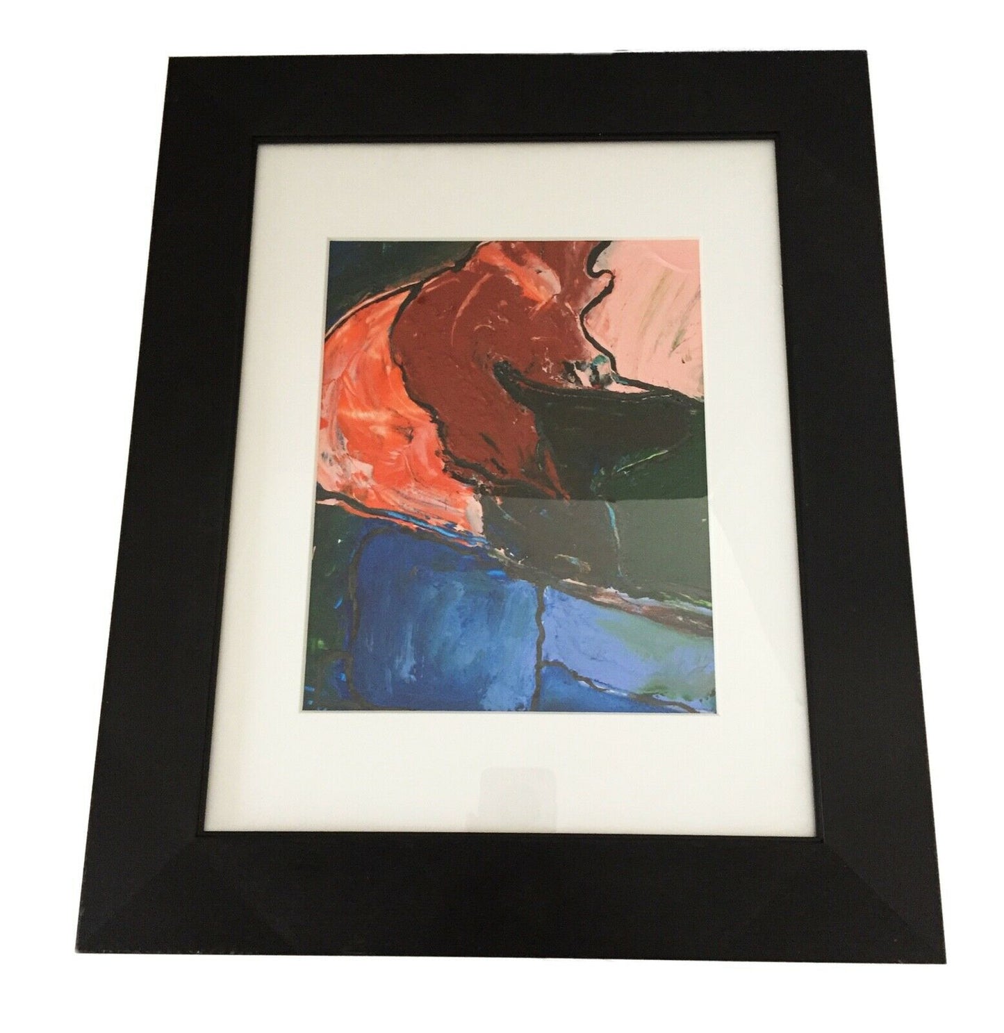 Acrylic on Paper Framed Abstract 17.75" by 14.75" #2005