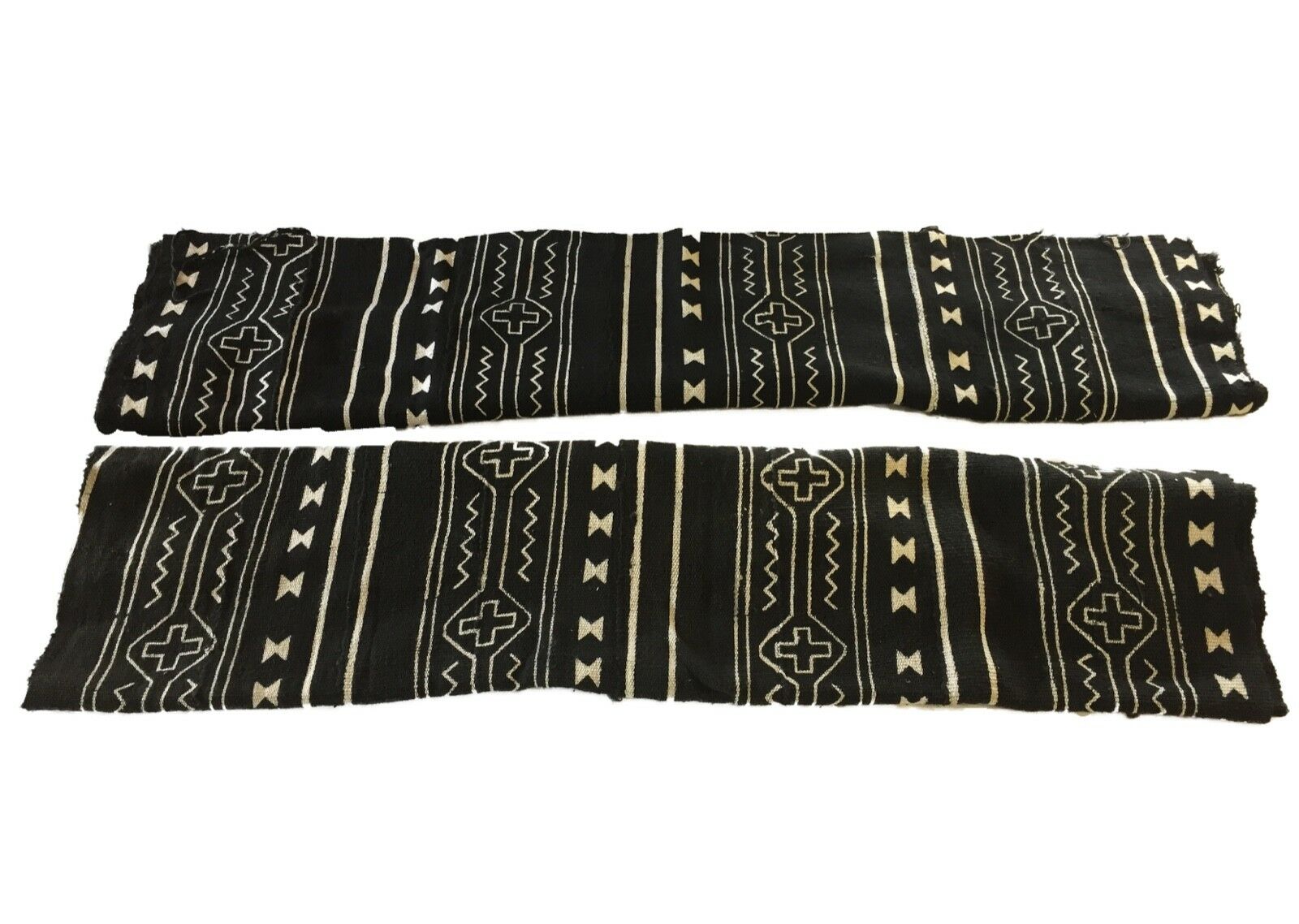 African Mud Cloth From Mali in White or Black Hand Woven Black and