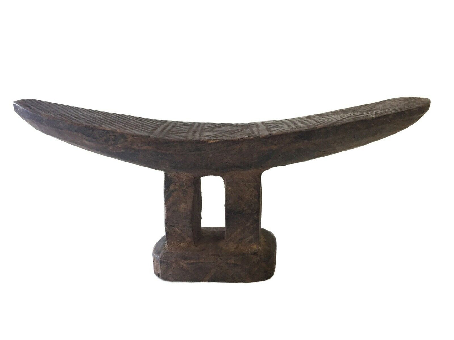 Superb Old African Wooden Carving KAMBATTA Headrest , Africa - Ethiopia 8.5" W