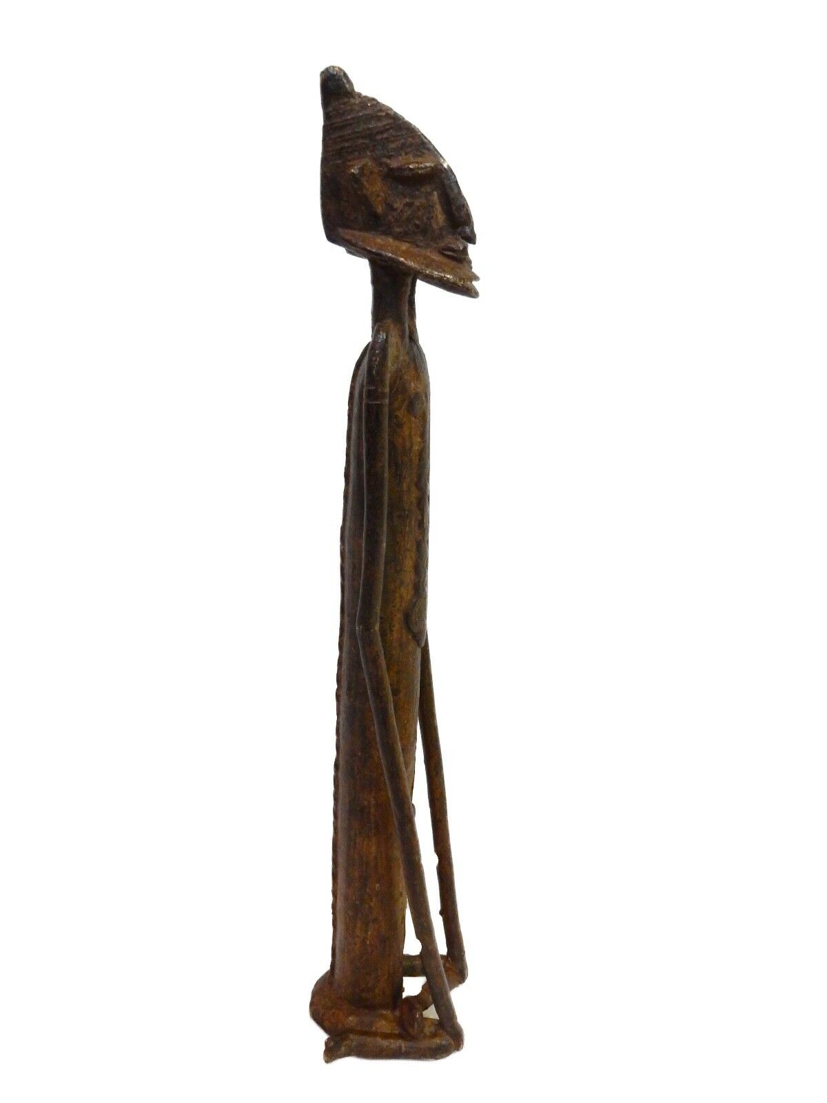 #BRO 121 African Tribal Cast Bronze Ashanti Ghana Akan  of a Male Figure14.5