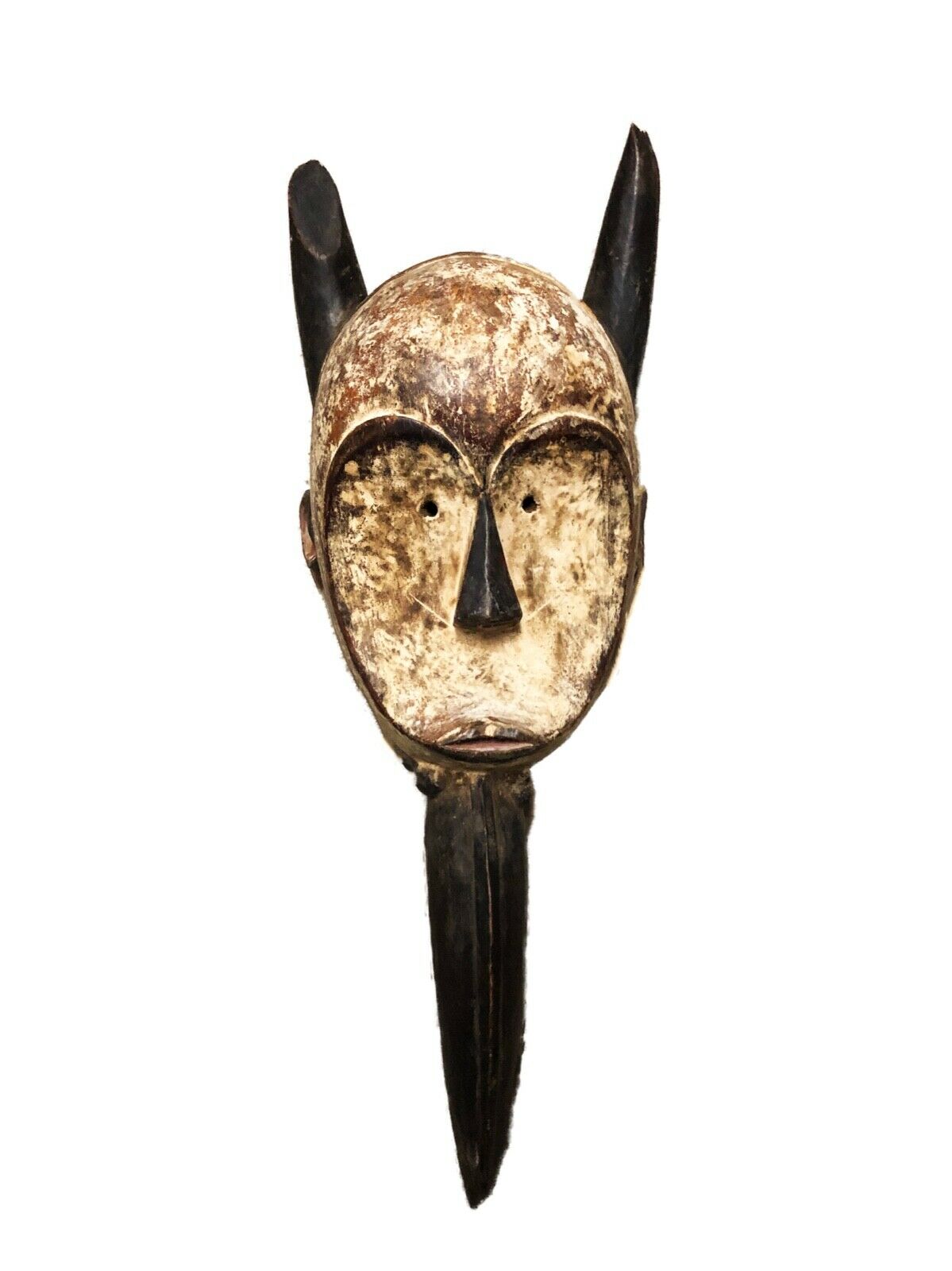 #227 African Dan Bird Mask W/ Beak Liberia 22.5" H