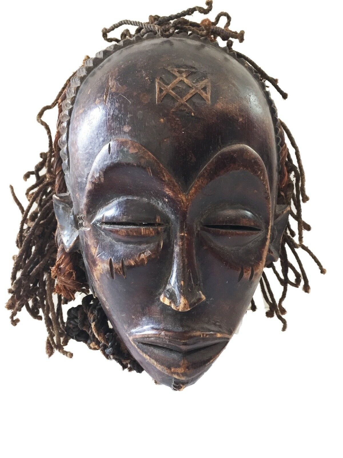 #1077 Rare Chokwe , Angola, D.of the Congo Zambia female mask