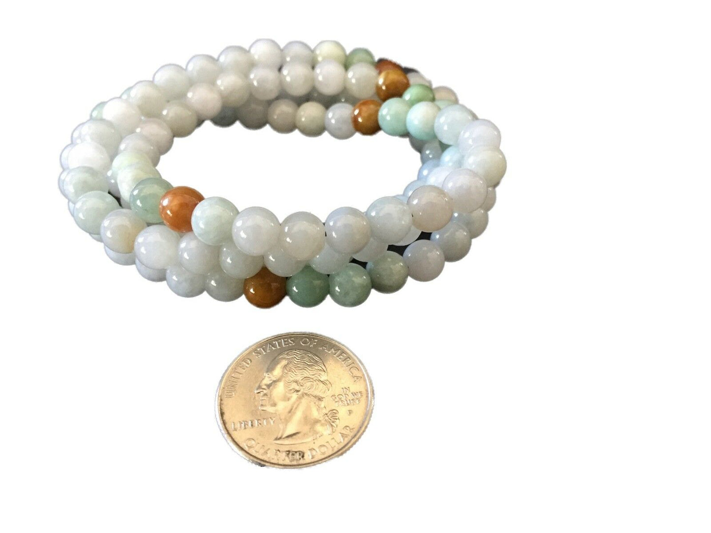 #1699 Superb  Jadeite Jade  Necklace 111 Beads