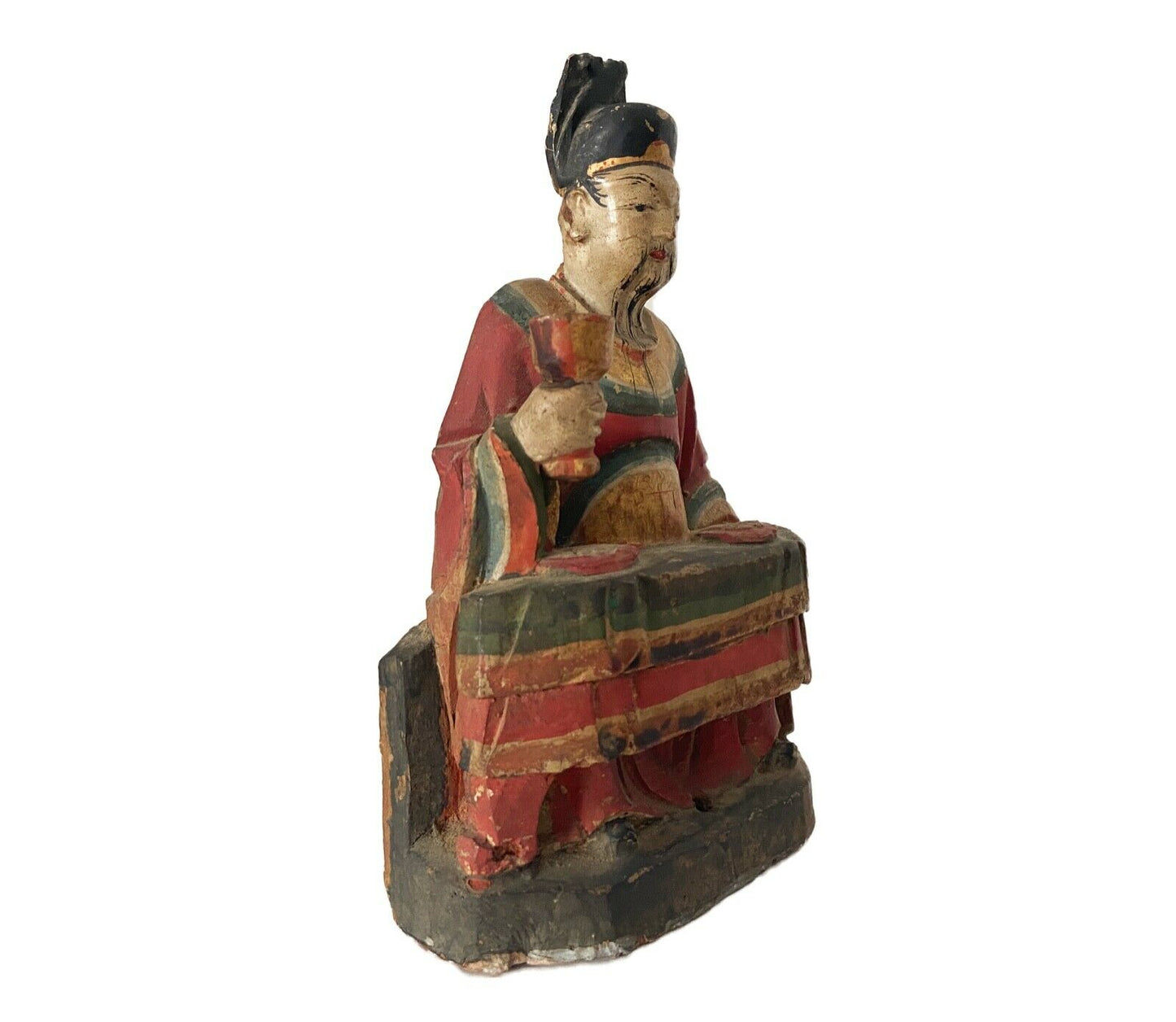 #865 Antique Asian  ca 1800's standing figure 7" H