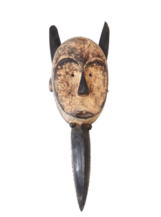 #227 African Dan Bird Mask W/ Beak Liberia 22.5" H