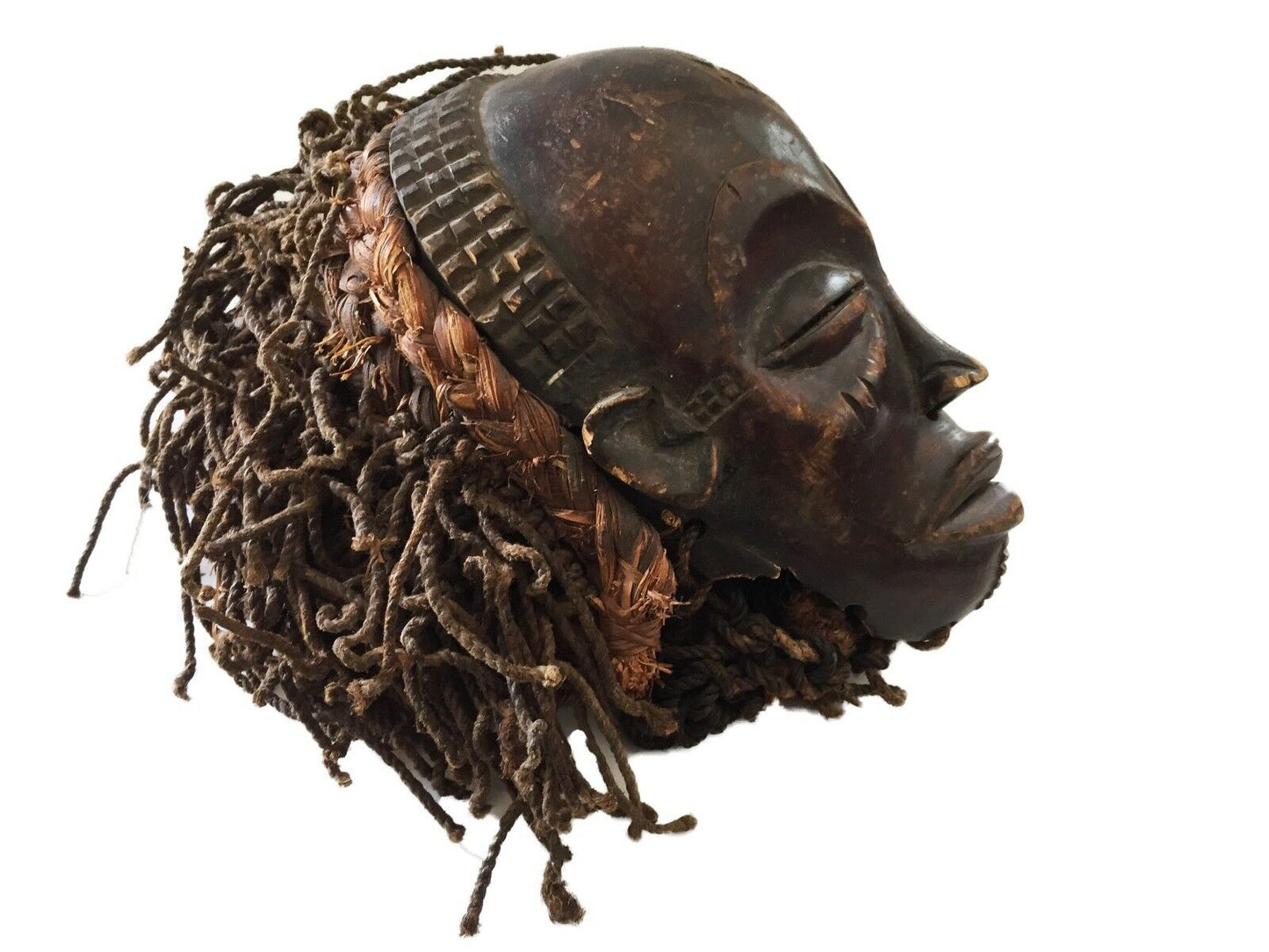 #1077 Rare Chokwe , Angola, D.of the Congo Zambia female mask