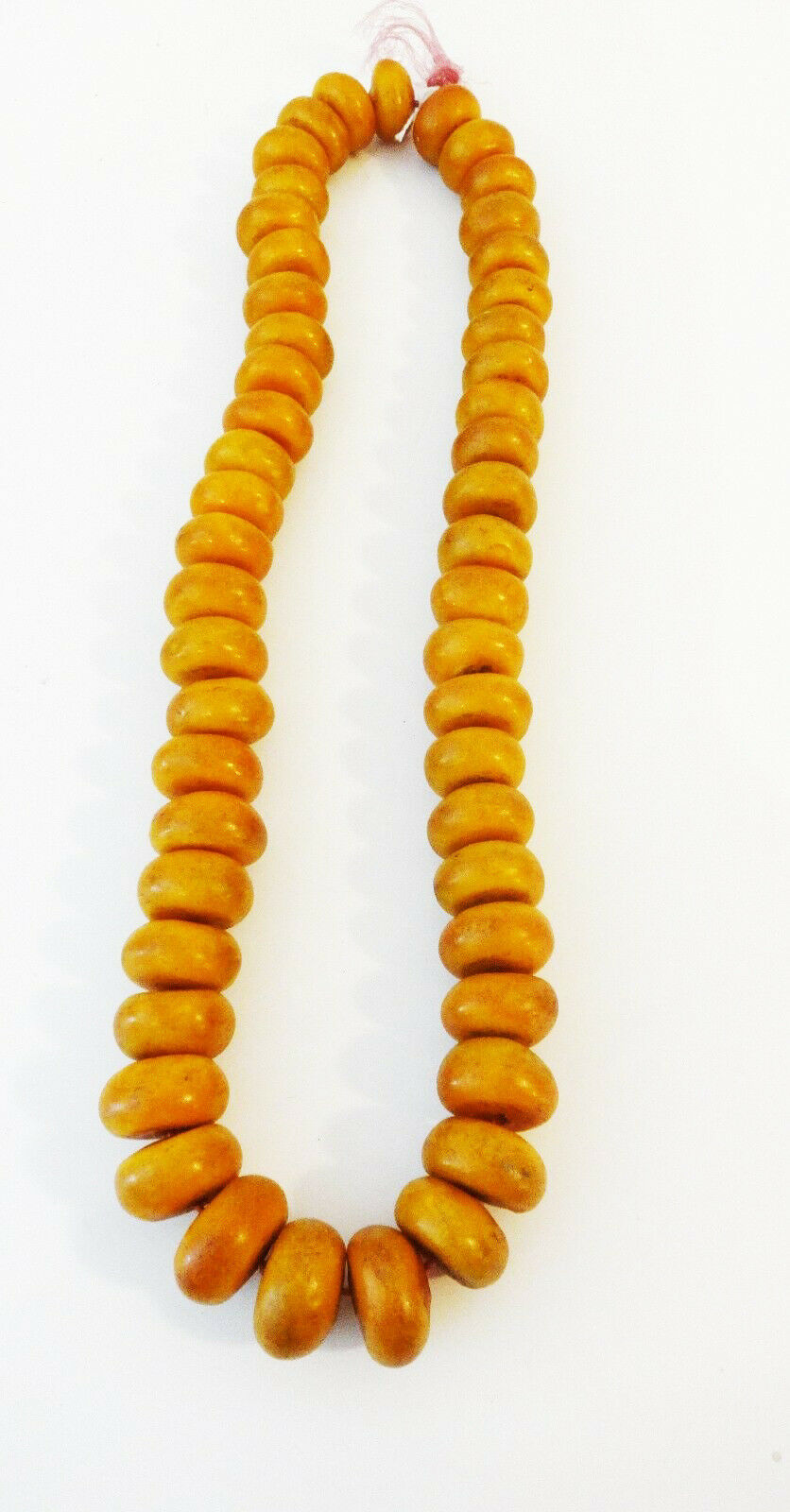 Superb Vintage African Simulated Amber Necklace w/50 trade beads