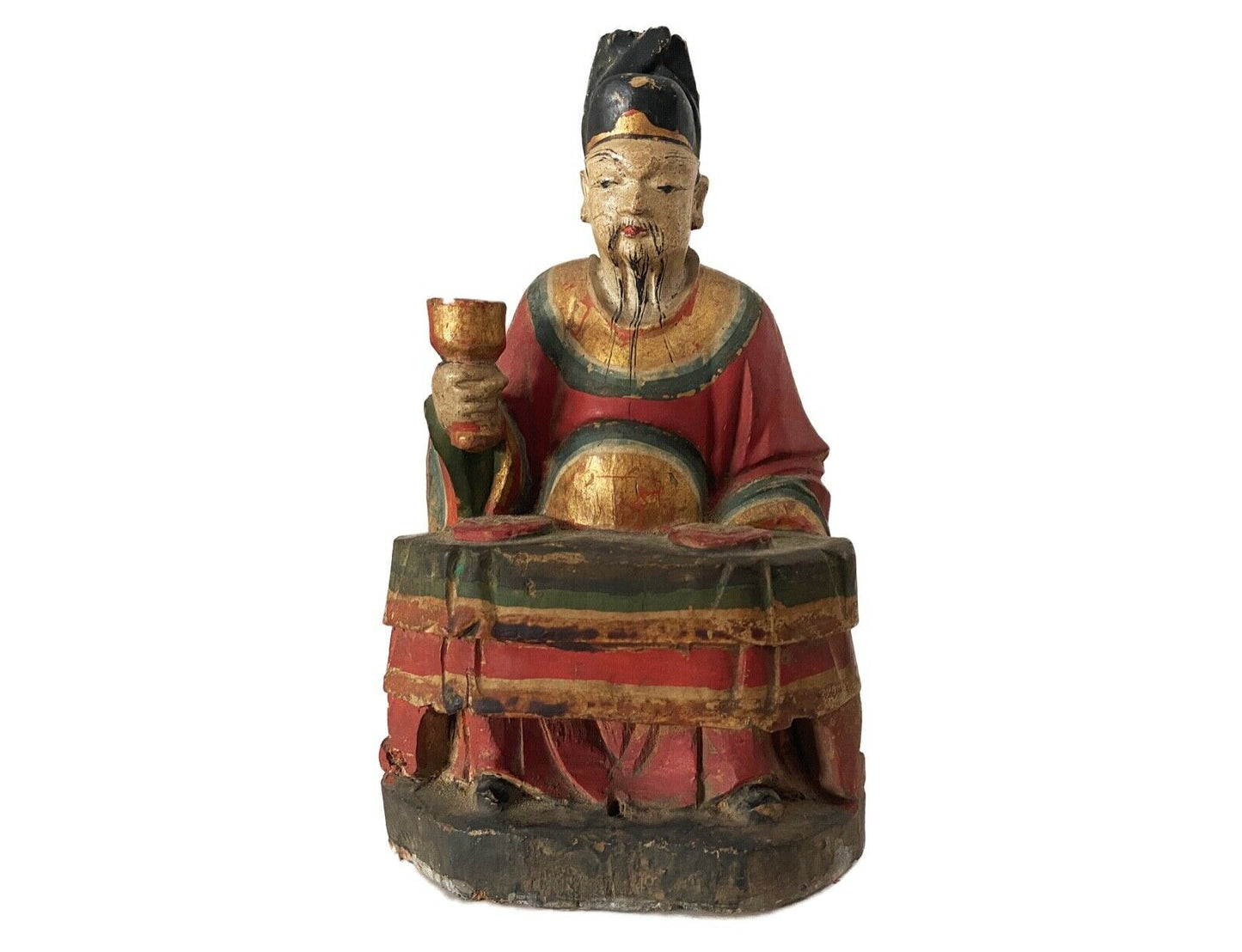 #865 Antique Asian  ca 1800's standing figure 7" H