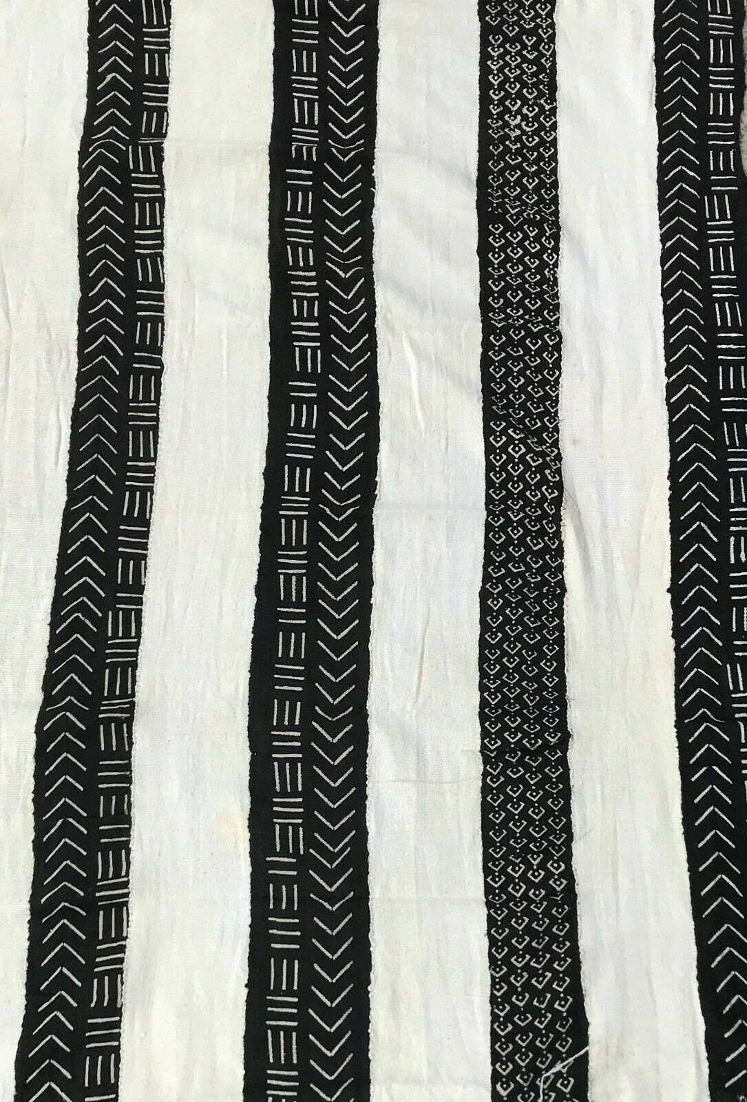 African  Black and White Mud Cloth Textile Mali 40" by 60" # 292