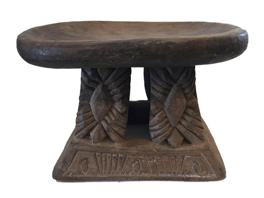 #782 African Bamileke Low  Milk Stool Cameroon 14." w by 9.25" h