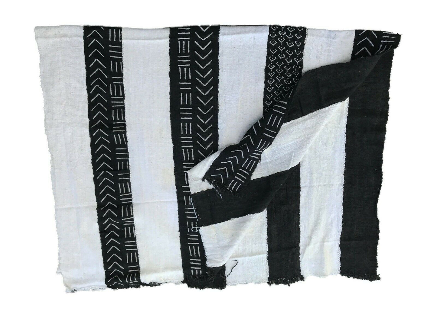 African  Black and White Mud Cloth Textile Mali 40" by 60" # 292