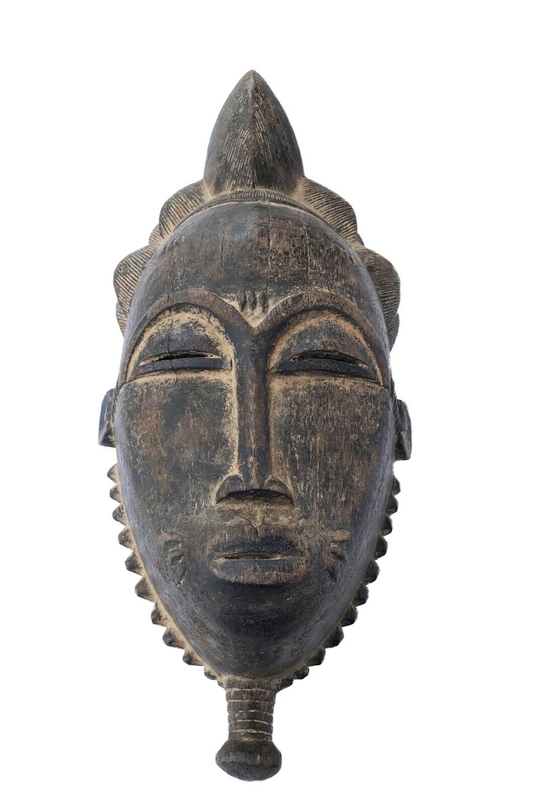 #2290 Stunning African Baule Portrait Mask Cote D'ivoire 17.25" H