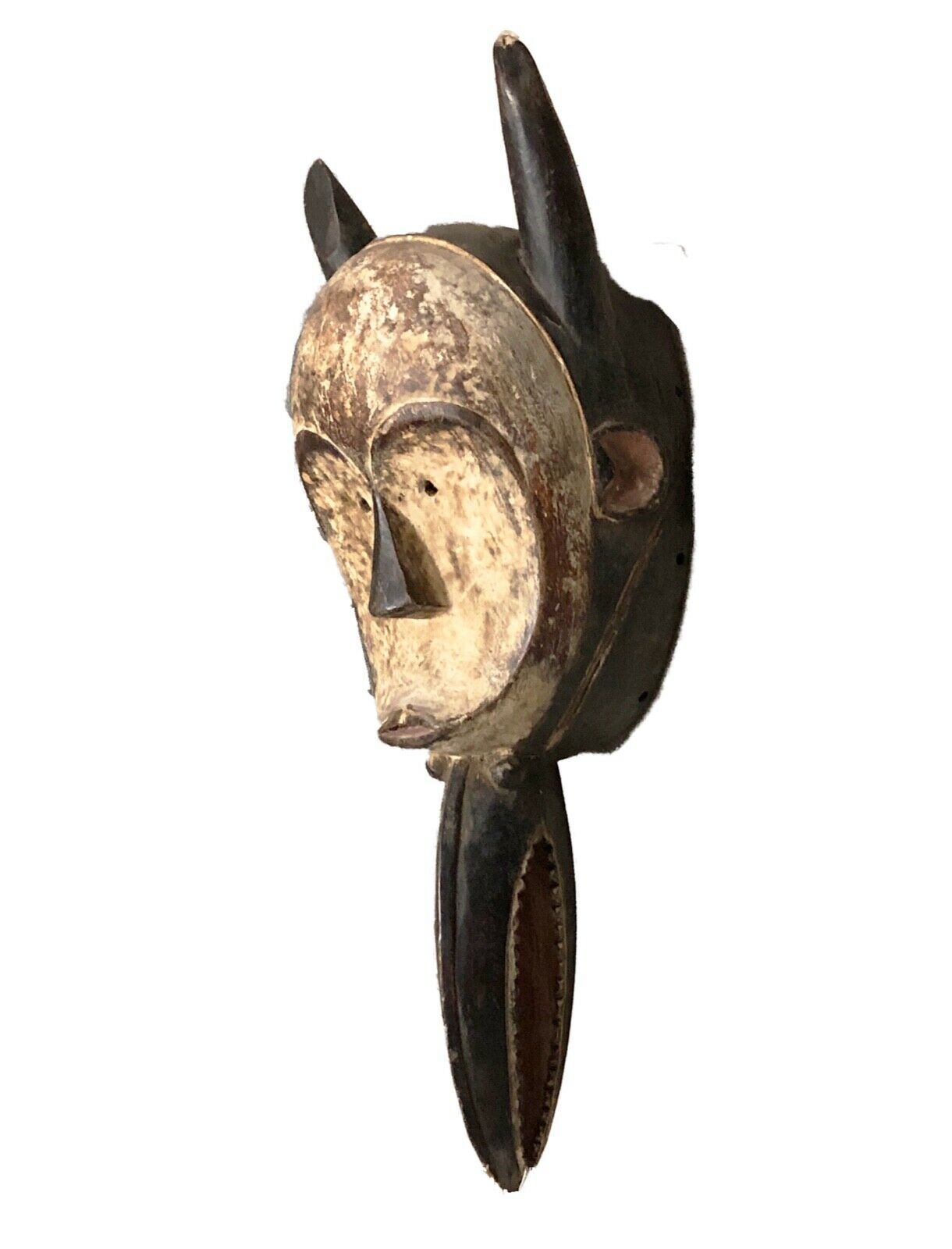 #227 African Dan Bird Mask W/ Beak Liberia 22.5" H