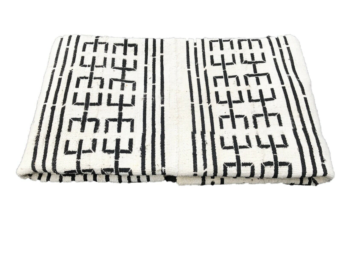 African Black & white  Bogolan  Mud Cloth textile Mali 38" by 60" #31
