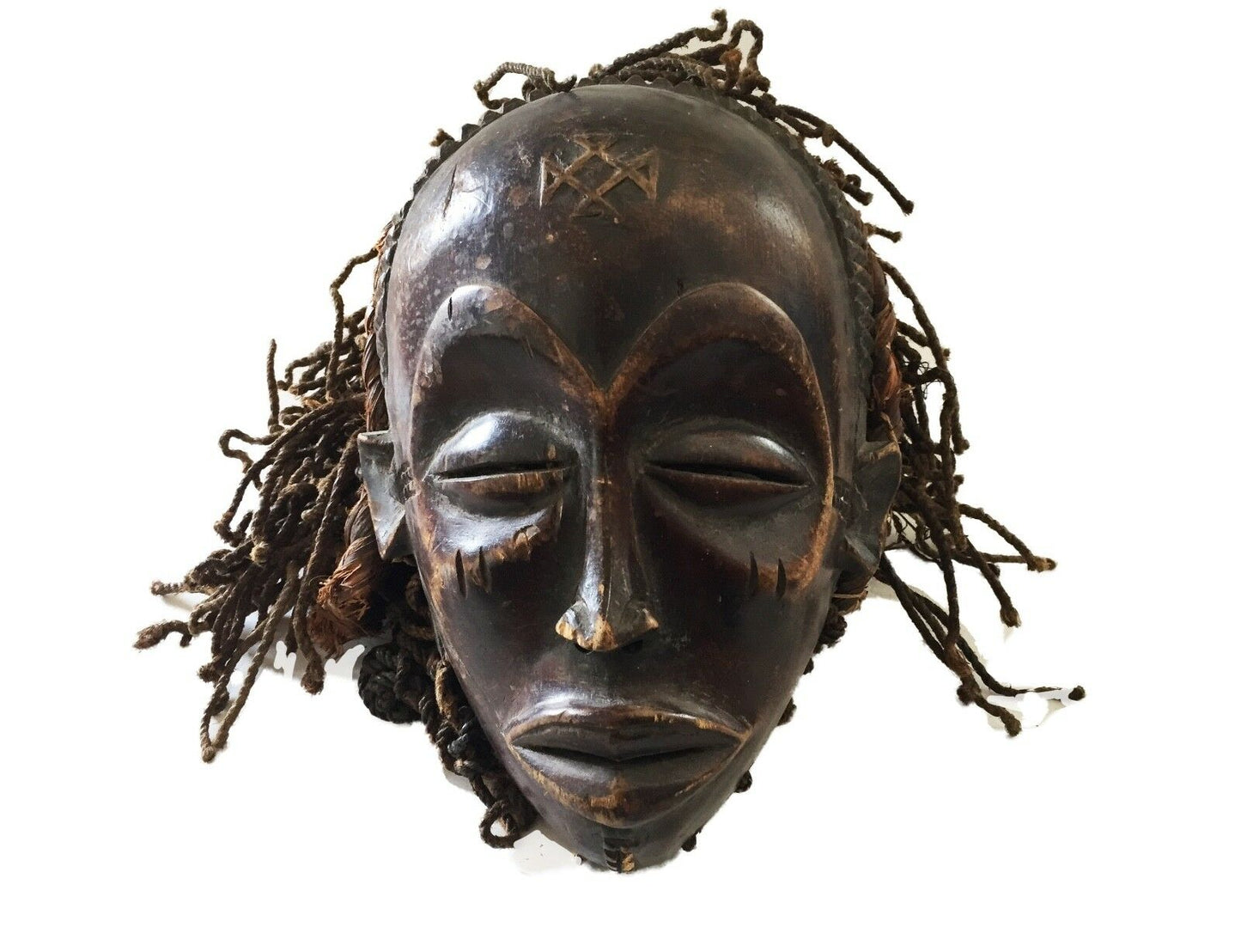 #1077 Rare Chokwe , Angola, D.of the Congo Zambia female mask