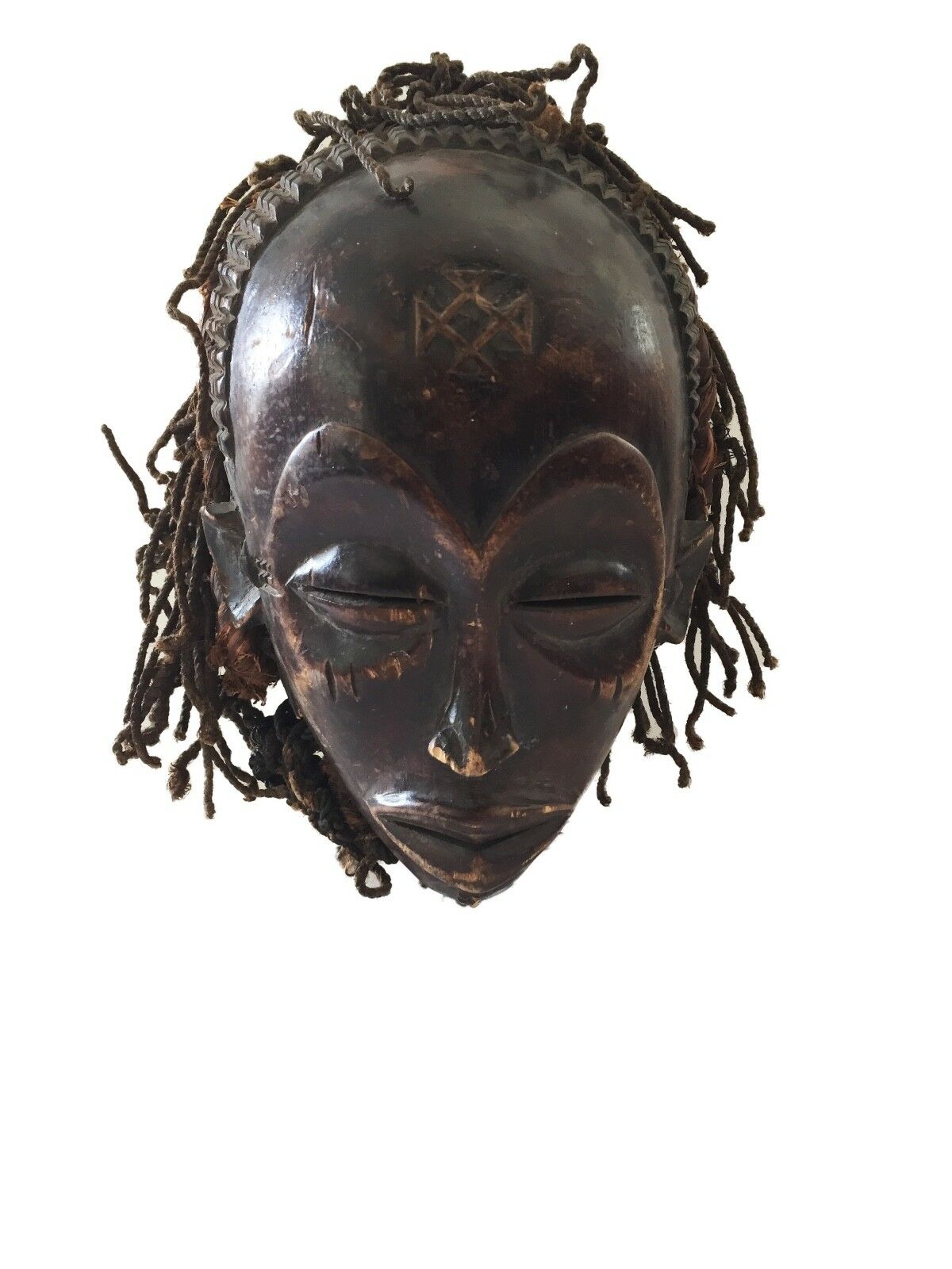 #1077 Rare Chokwe , Angola, D.of the Congo Zambia female mask